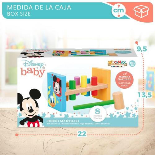 Disney babylegetøj - træ hammerbænk, 8 dele (21 × 12 × 9 cm)