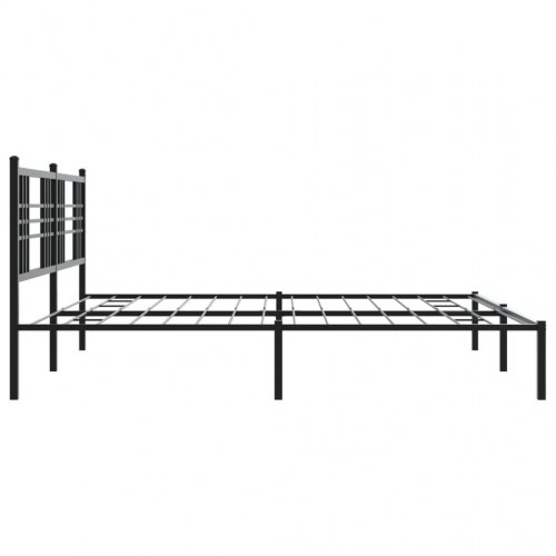Sengeramme med sengegavl 200x200 cm metal sort