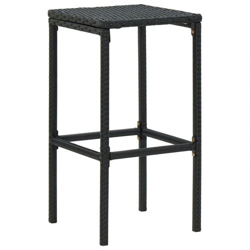 Barstole med hynder - 2 stk. i sort polyrattan