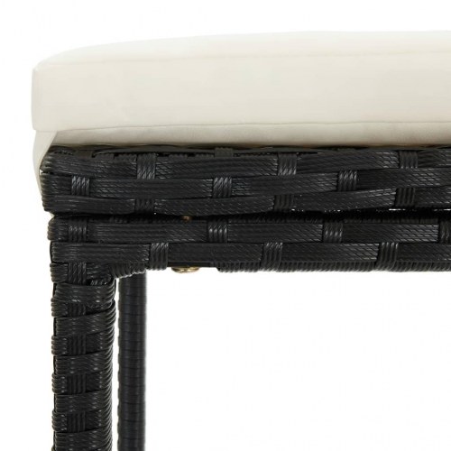 Barstole med hynder - 2 stk. i sort polyrattan