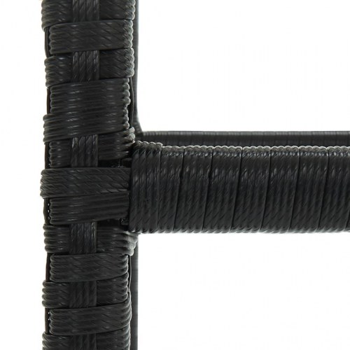 Barstole med hynder - 2 stk. i sort polyrattan