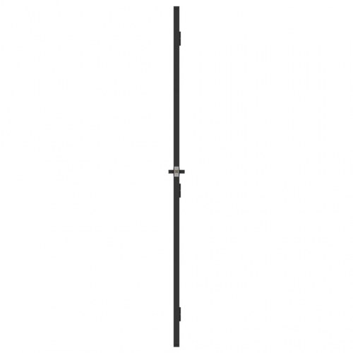 Indvendig glasdør 76×201,5 cm - hærdet glas og sort aluminium