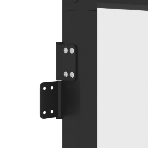 Indvendig glasdør 76×201,5 cm - hærdet glas og sort aluminium