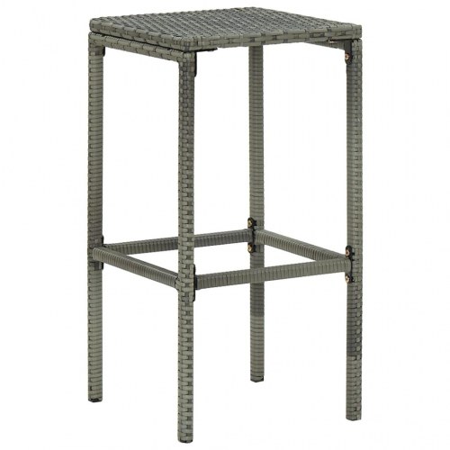 Barstole med hynder - 2 stk. i grå polyrattan