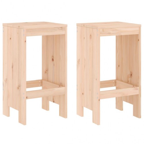 Barstole 2 stk. 40x36x75 cm massivt fyrretræ