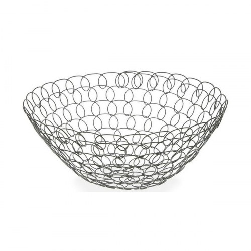 Versa frugtskål i gråt metal/stål - 28 x 12 x 28 cm