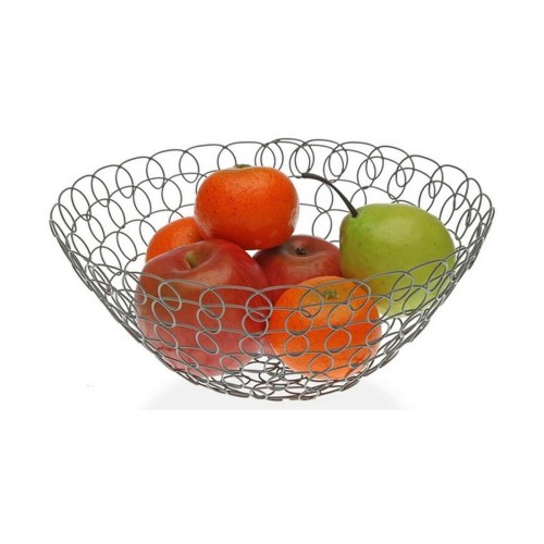 Versa frugtskål i gråt metal/stål - 28 x 12 x 28 cm