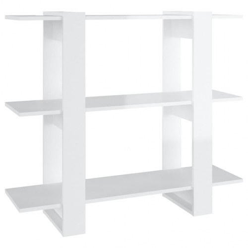 Bogreol/rumdeler - 100×30×51 cm - hvid højglans