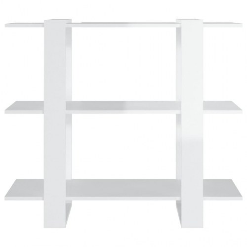 Bogreol/rumdeler - 100×30×51 cm - hvid højglans