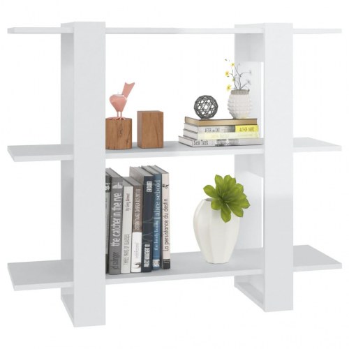 Bogreol/rumdeler - 100×30×51 cm - hvid højglans