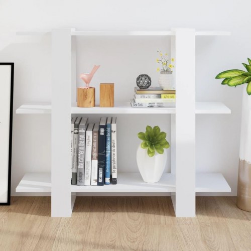 Bogreol/rumdeler - 100×30×51 cm - hvid højglans