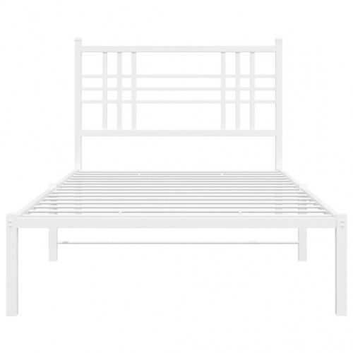 Sengeramme med sengegavl 100 x 190 cm - hvid