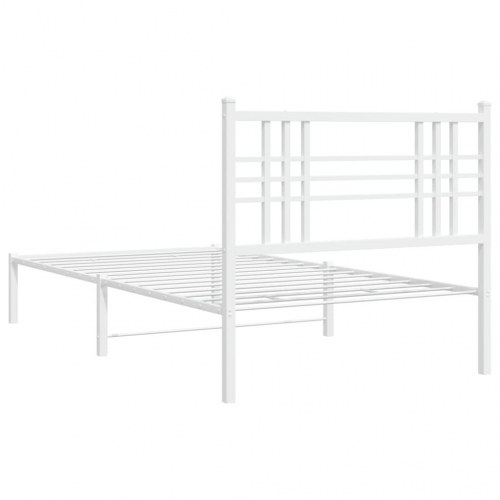 Sengeramme med sengegavl 100 x 190 cm - hvid