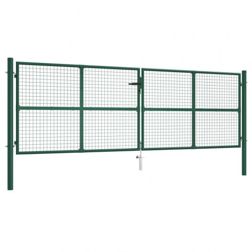 Havelåge i stål med net 400 × 125 cm - grøn