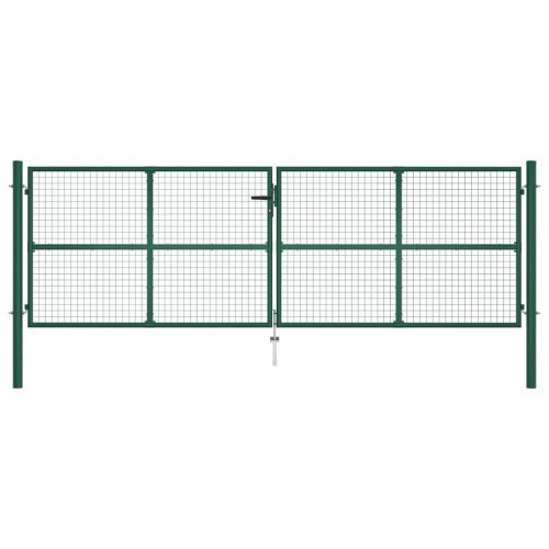 Havelåge i stål med net 400 × 125 cm - grøn