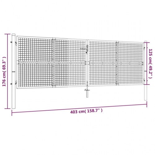 Havelåge i stål med net 400 × 125 cm - grøn