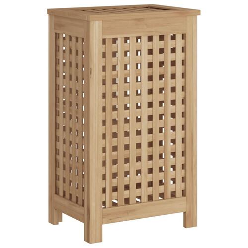 Vasketøjskurv 35x25x60 cm massivt teaktræ
