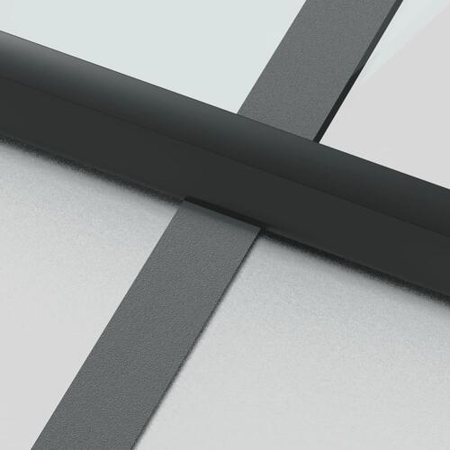 Dør 83x201,5 cm hærdet glas og aluminium sort