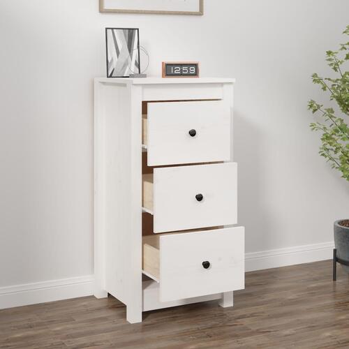 Skænk 40x35x80 cm massivt fyrretræ hvid