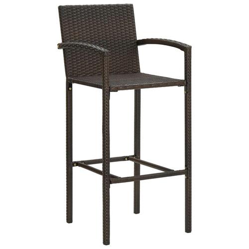 Barstole 2 stk. polyrattan brun