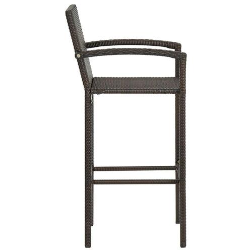 Barstole 2 stk. polyrattan brun