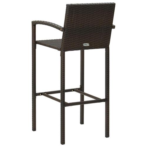 Barstole 2 stk. polyrattan brun