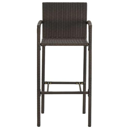 Barstole 2 stk. polyrattan brun