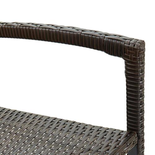 Barstole 2 stk. polyrattan brun