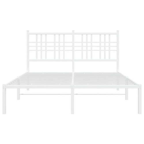 Sengeramme med sengegavl 120 x 200 cm metal - hvid