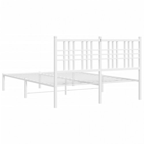 Sengeramme med sengegavl 120 x 200 cm metal - hvid