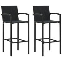 Barstole 2 stk. polyrattan sort