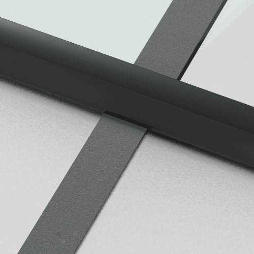 Glasdør 102,5x201,5 cm - hærdet glas og sort aluminium