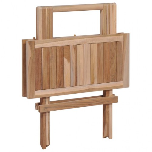 Foldbart bistrobord 60x60x65 cm massivt teaktræ
