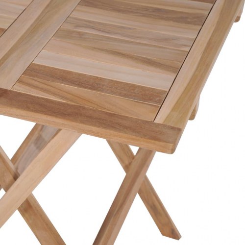 Foldbart bistrobord 60x60x65 cm massivt teaktræ