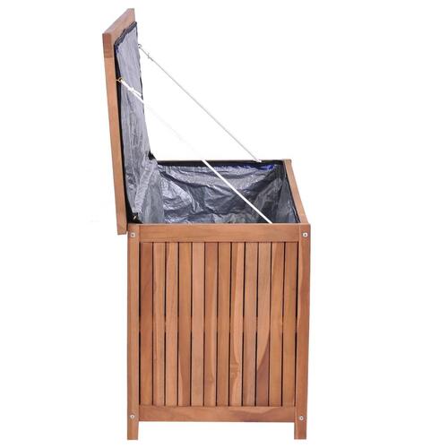 Udendørs opbevaringskasse 120x50x58 cm massivt teaktræ