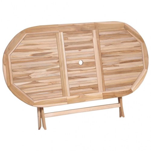 Foldbart havebord 160x80x75 cm massivt teaktræ