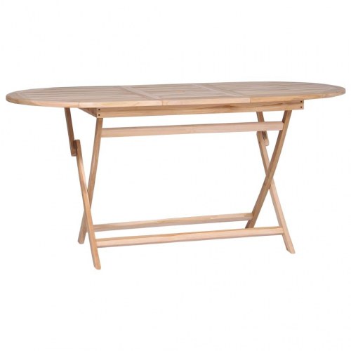 Foldbart havebord 160x80x75 cm massivt teaktræ