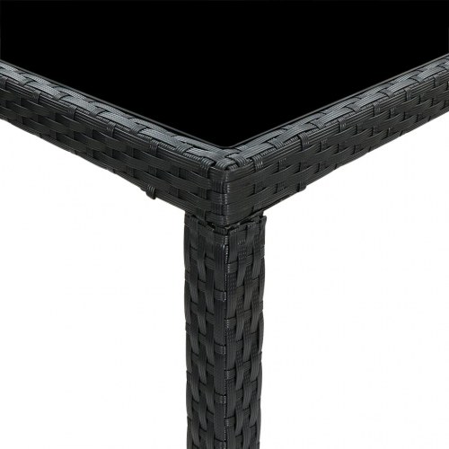 Barbord til haven 130x60x110 cm polyrattan og glas sort