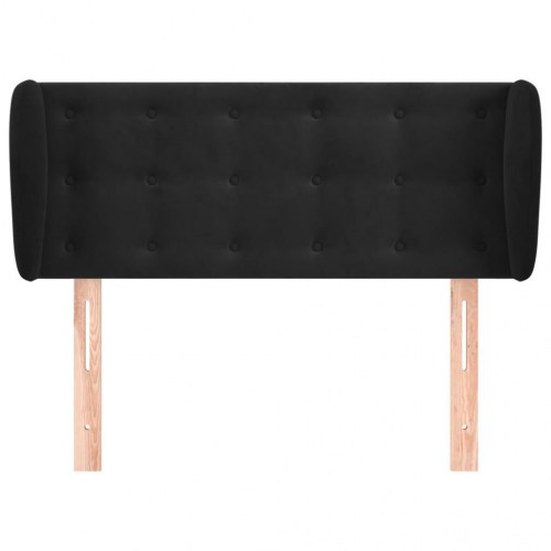 Sengegavl med kanter i fløjl 83 x 23 x 78/88 cm - sort