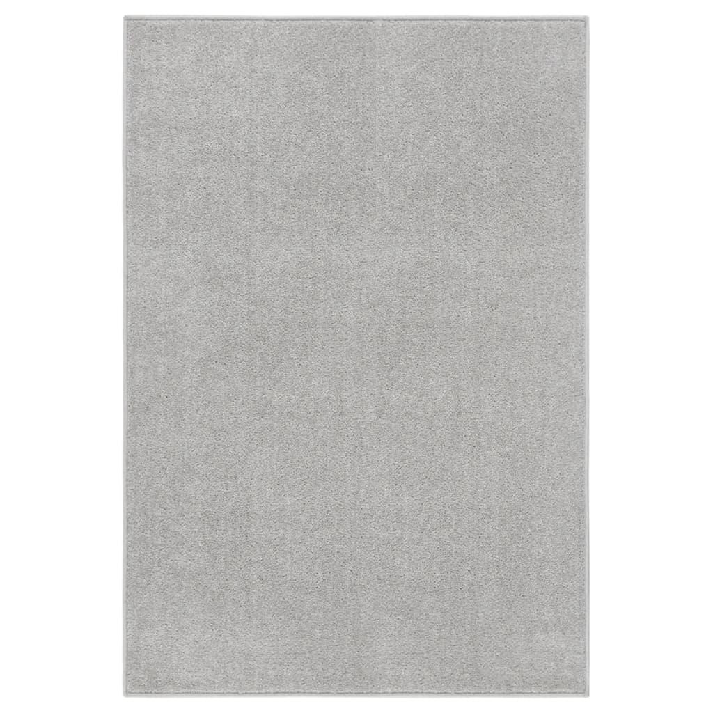 Gulvtæppe 200x290 cm kort luv lysegrå