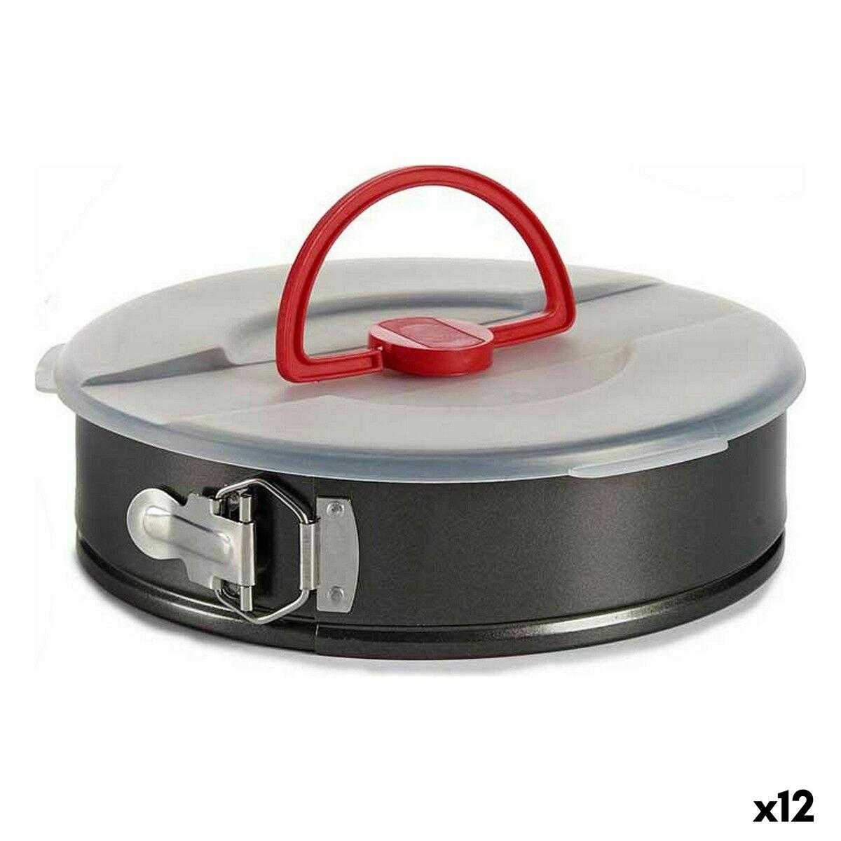 Madkasse Sort Rød Jern 27 X 7 X 27 Cm Med Låg 12 Enheder