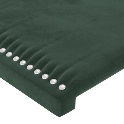 Sengegavl med kanter 183x23x118/128 cm fløjl mørkegrøn