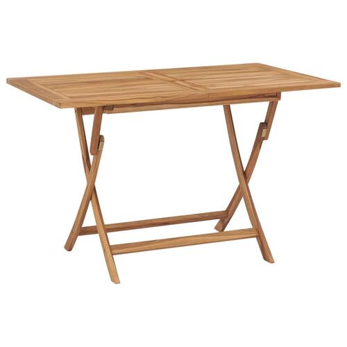 Foldbart havebord 120 x 70 x 75 cm massivt teaktræ