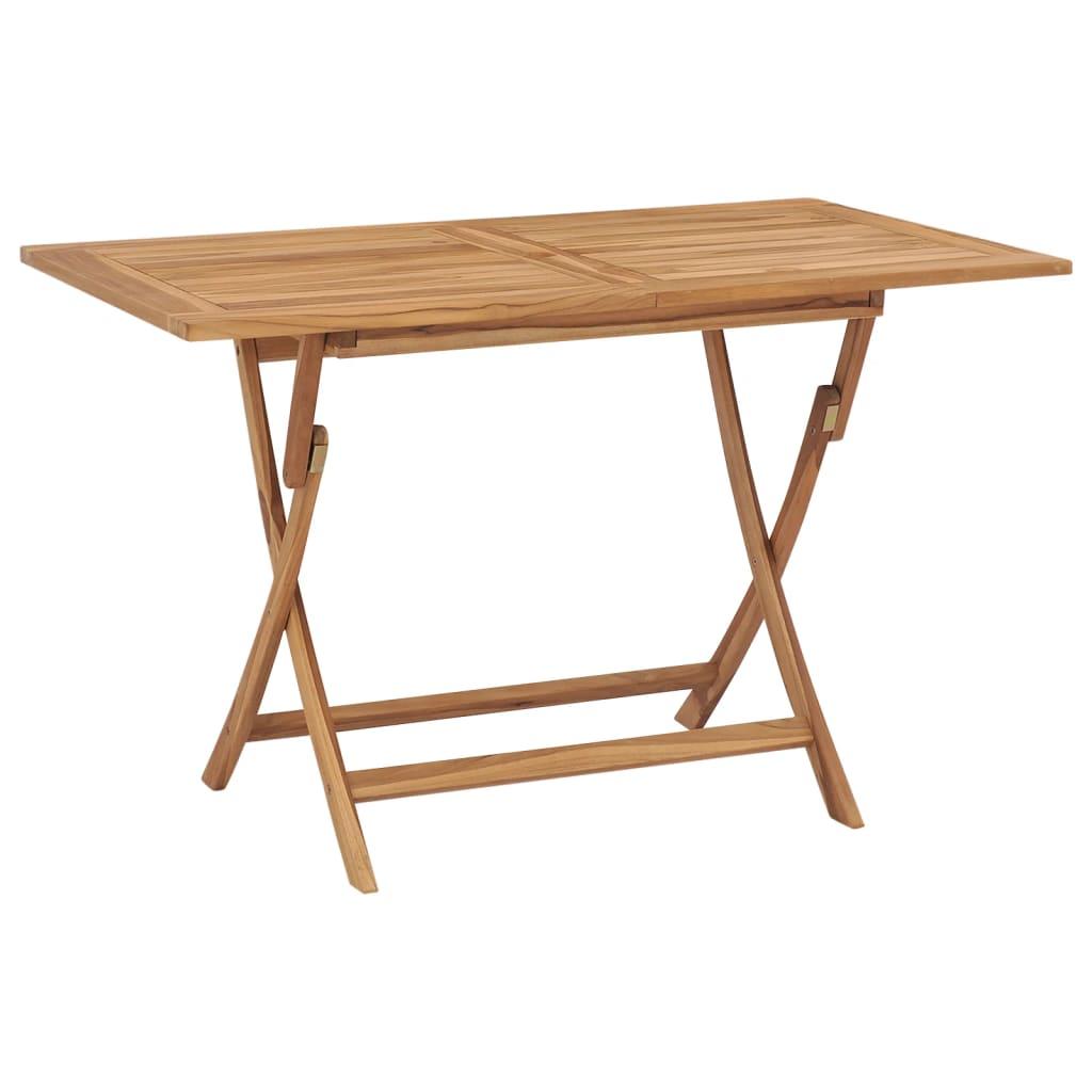 Foldbart havebord 120 x 70 x 75 cm massivt teaktræ