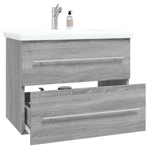 Badeværelsesskab 60x38,5x48 cm konstrueret træ grå sonoma-eg