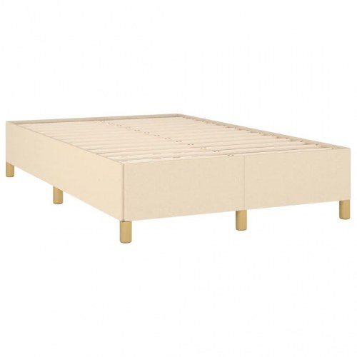 Kontinentalseng med madras 120x190 cm - stof, cremefarvet