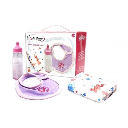 Reig dukketilbehør - overalls, babyflaske og ble