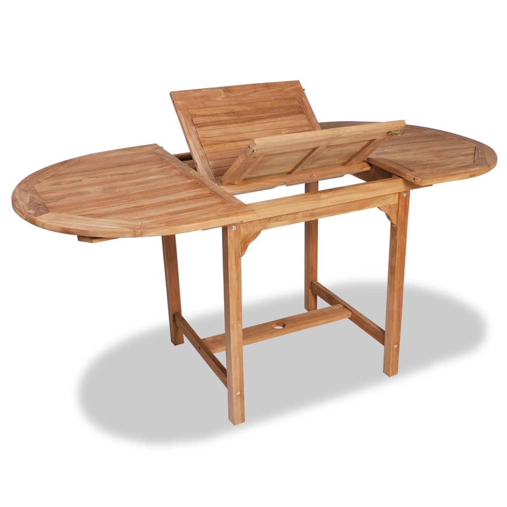 Forlængeligt havebord (110-160) x 80 x 75 cm massivt teaktræ