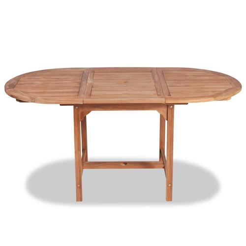 Forlængeligt havebord (110-160) x 80 x 75 cm massivt teaktræ