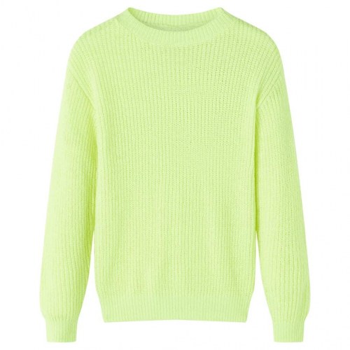 Sweater til børn str. 140 - neongul